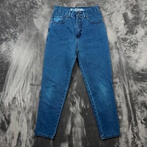 No! Jeans Denim Pants Womens 12 Blue Excellent Vintage High Waisted Tapered Leg